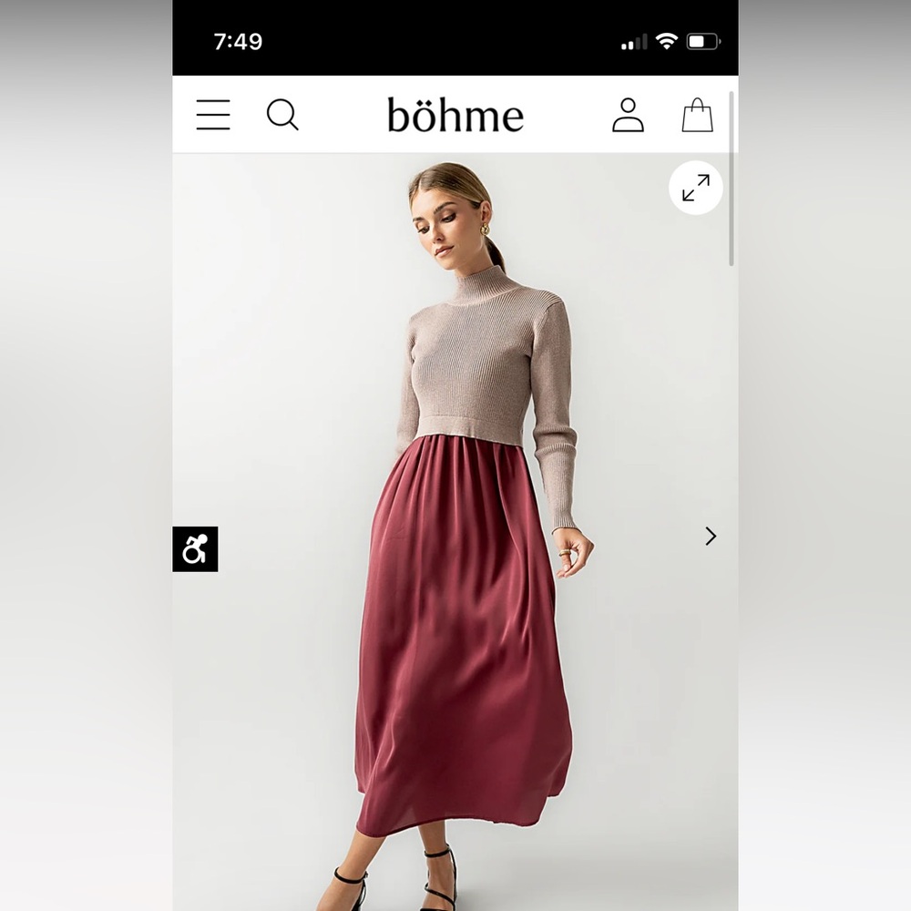 * sold out online* Bohme Zeda Midi Dress in Wine